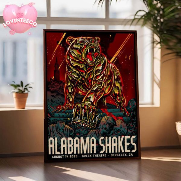 Alabama Shakes Live To The Concert At Greek Theatre In Berkeley CA On August 14 2025 Decor Poster Canvas