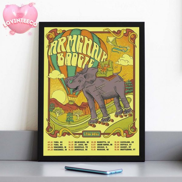 Armchair Boogie Tour Poster On Fall Tour 2025 In USA Cities Colorful Psychedelic Elephant Artwork Home Decor Poster Canvas