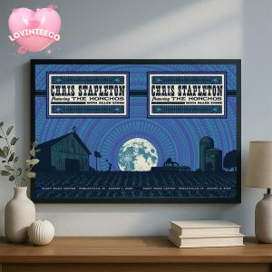 Chris Stapleton Tour Full Show Combined Poster For Noblesville IN Ruoff Music Center On August 1 2025 Home Decor Poster Canvas