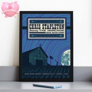 Chris Stapleton Tour Poster At Ruoff Music Center In Noblesville IN On August 1 2025 Home Decor Poster Canvas