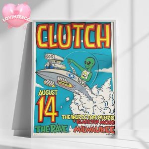 Clutch And The Inspector Cluzo With Blacktop Mojo At The Rave  Eagles Club In Milwaukee WI On August 14 2025 Decor Poster Canvas