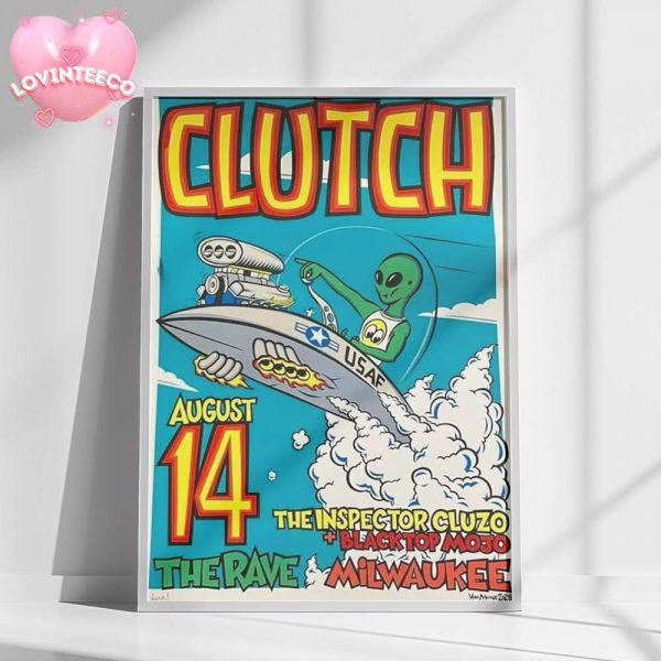 Clutch And The Inspector Cluzo With Blacktop Mojo At The Rave  Eagles Club In Milwaukee WI On August 14 2025 Decor Poster Canvas