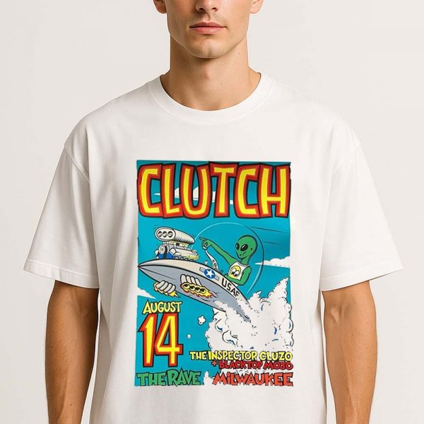 Clutch And The Inspector Cluzo With Blacktop Mojo At The Rave  Eagles Club In Milwaukee WI On August 14 2025 Unisex T-Shirt