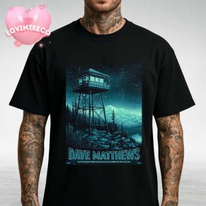 Dave Matthews Music Poster At Big Sky Events Arena In Montana On August 1 2025 Night Sky Forest Scene Unisex T-Shirt