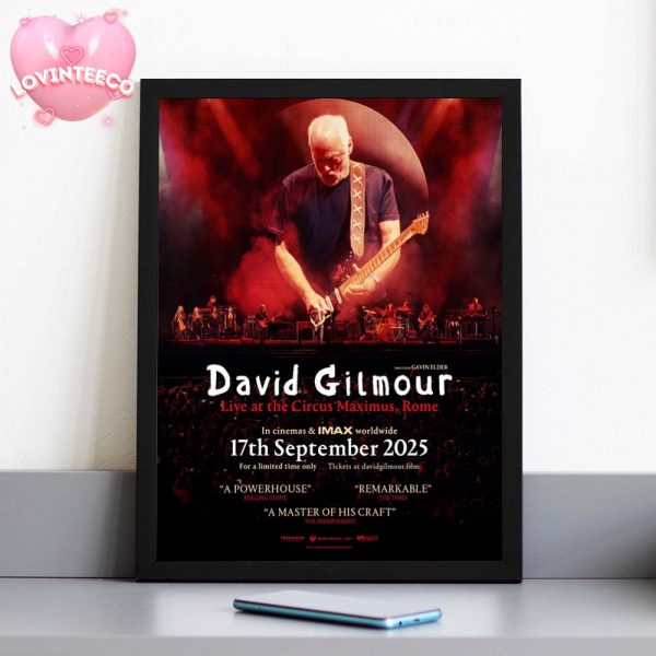 David Gilmour Live Show Poster At Circus Maximus In Rome On September 17 2025 Concert Film Release Home Decor Poster Canvas