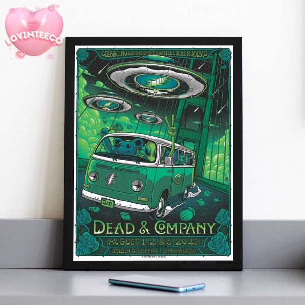 Dead And Company Poster At Golden Gate Park In San Francisco On August 1 To 3 2025 With Alien Spaceship Art Home Decor Poster Canvas