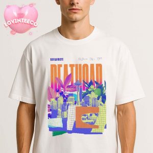 Death Cab For Cutie Art Print At Climate Pledge Arena In Seattle WA On July 31 2025 Colorful Collage Cityscape Unisex T-Shirt