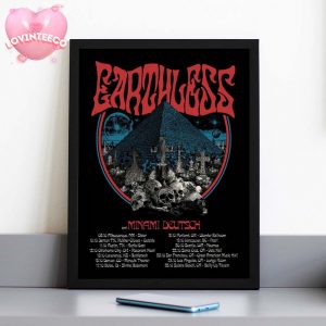 Earthless Tour Poster In October 2025 With Skull Pyramid Artwork And Red Psychedelic Font Home Decor Poster Canvas
