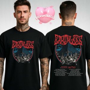 Earthless Tour Poster In October 2025 With Skull Pyramid Artwork And Red Psychedelic Font Two Sides Unisex T-Shirt