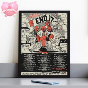 End It US Tour Poster In Multiple Cities Fall 2025 Hardcore Punk Style Brick Wall Artwork Home Decor Poster Canvas