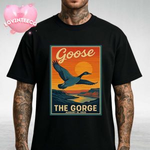 Goose Music Poster At The Gorge In George WA On August 31 2025 Vintage Sunset Fly Goose Unisex T-Shirt