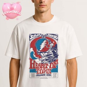 Grahame Lesh Show Flyer At San Francisco On August 1 2025 Skeleton Driving Car Tribute Design Unisex T-Shirt