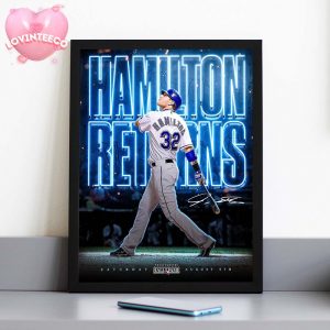 Josh Hamilton Hall Of Fame Poster On August 9 2025 Rangers Return Ceremony Major League Baseball Home Decor Poster Canvas