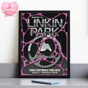 Linkin Park Poster At Prudential Center In Newark NJ On August 3 2025 From Zero World Tour 2025 Chrome Theme Home Decor Poster Canvas