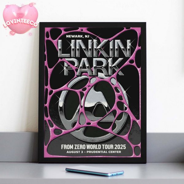 Linkin Park Poster At Prudential Center In Newark NJ On August 3 2025 From Zero World Tour 2025 Chrome Theme Home Decor Poster Canvas