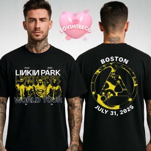 Linkin Park Tour Shirt At Boston On July 31 2025 From Zero World Tour Graphic Band Tee Two Sides Unisex T-Shirt
