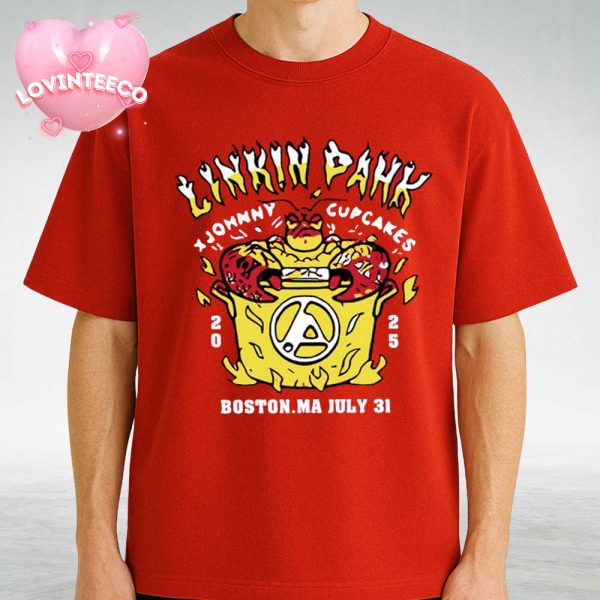 Linkin Park x Johnny Cupcakes Tee In Boston MA On July 31 2025 Cupcake Monster Graphic Tour Unisex T-Shirt