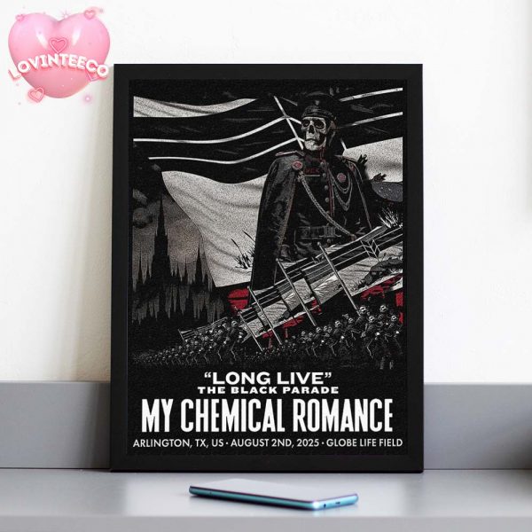 My Chemical Romance Concert Print At Globe Life Field In Arlington TX On August 2 2025 Home Decor Poster Canvas