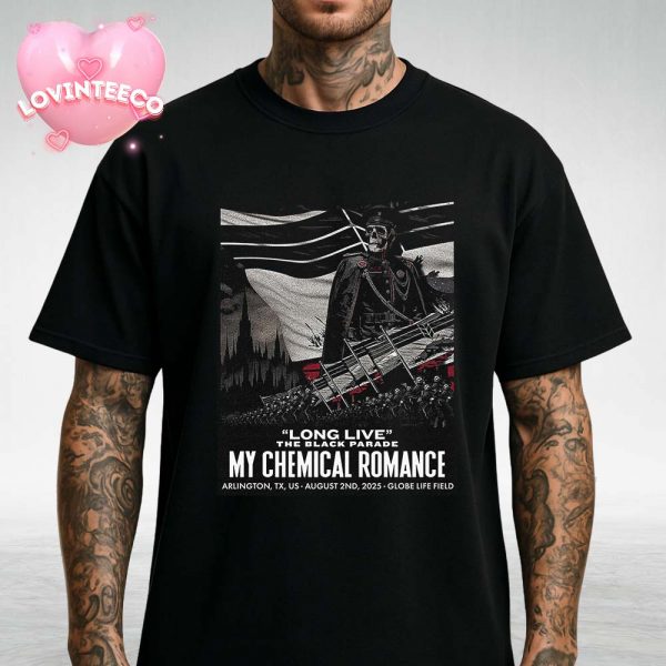 My Chemical Romance Concert Print At Globe Life Field In Arlington TX On August 2 2025 The Black Parade Revival Art Unisex T-Shirt