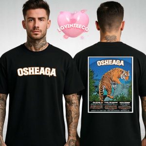 Osheaga Festival Poster In Montreal QC On August 1 To 3 2025 With Tiger Dome Nature Illustration Two Sides Unisex T-Shirt