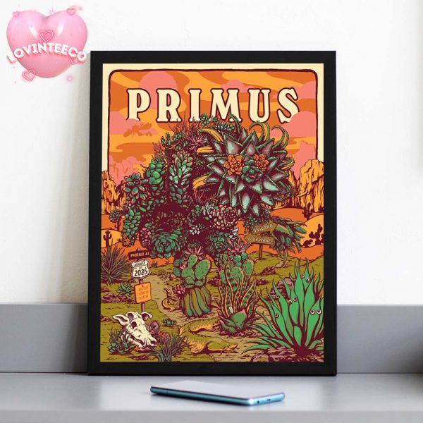 Primus Concert Print At Phoenix AZ On August 1 2025 Desert Succulent Artwork Concept Home Decor Poster Canvas