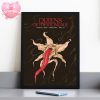Queens Of The Stone Age Like Clockwork Poster With Neon Vampire Design And Flocked Pink Logo Background Home Decor Poster Canvas
