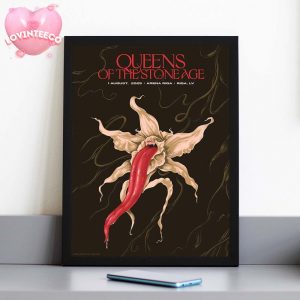 Queens Of The Stone Age Concert Poster At Arena Riga In Riga LV On August 1 2025 Surreal Tongue Orchid Artwork Home Decor Poster Canvas