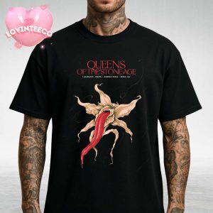 Queens Of The Stone Age Concert Poster At Arena Riga In Riga LV On August 1 2025 Surreal Tongue Orchid Artwork Unisex T-Shirt