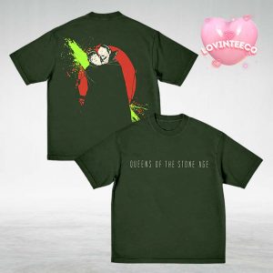 Queens Of The Stone Age Like Clockwork Tee Vampire Embrace Green Graphic Rock Two Sides Unisex T-Shirt