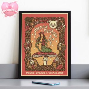 Sierra Ferrell Concert Print In Chicago IL On July 30 2025 Fairy Folk Art Nouveau Mushrooms Home Decor Poster Canvas