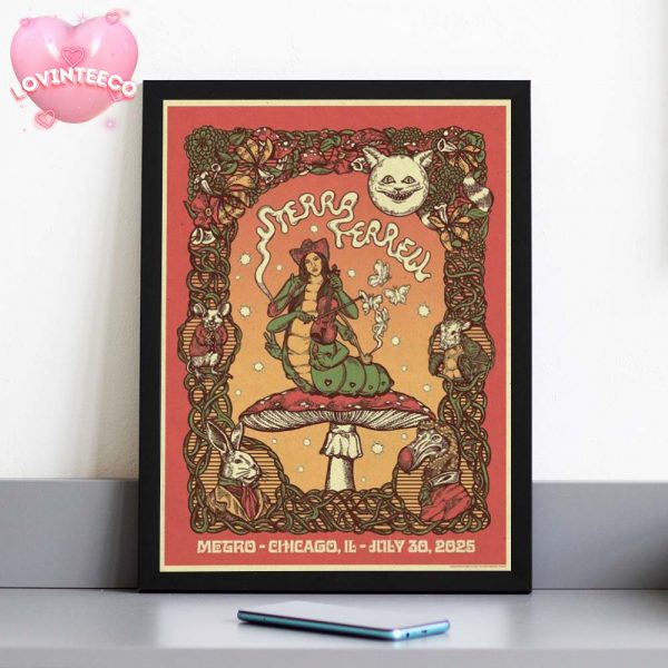 Sierra Ferrell Concert Print In Chicago IL On July 30 2025 Fairy Folk Art Nouveau Mushrooms Home Decor Poster Canvas