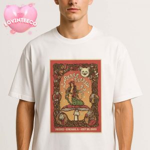 Sierra Ferrell Concert Print In Chicago IL On July 30 2025 Fairy Folk Art Nouveau Mushrooms Unisex T-Shirt
