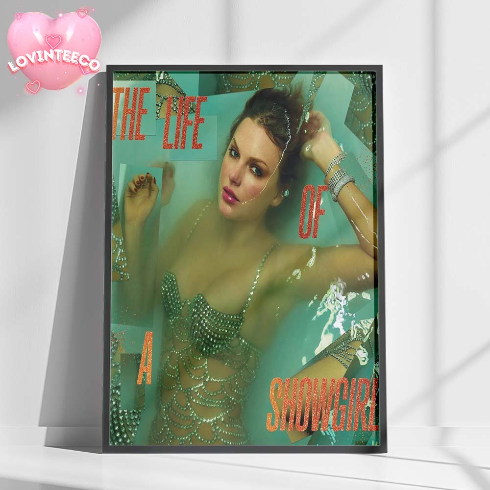 Taylor Swift Reveals The Life Of A Showgirl Album Cover And Track Titles Out October 3 2025 Home Decor Poster Canvas