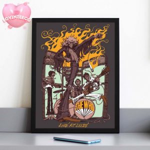 The Who Live Performance Poster At Leeds In UK 2025 Fiery Stage Illustration Vintage Style Home Decor Poster Canvas