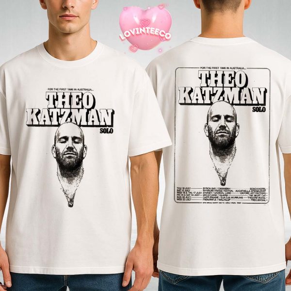 Theo Katzman Tour Poster In Australia 2025 Minimalist Solo Portrait Vintage Style Two Sides Unisex T-Shirt