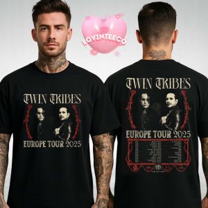 Twin Tribes Music Poster For Europe Tour In 2025 With Gothic Red Barbed Wire Artwork Two Sides Unisex T-Shirt